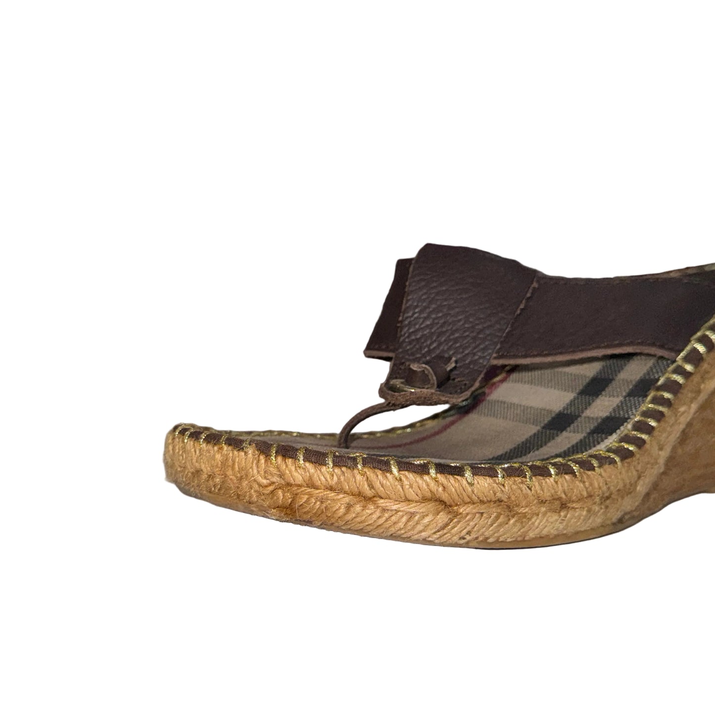 Burberry Nova Check Espadrille Wedge Heels-SHOES-Gazelle Fashion and Style