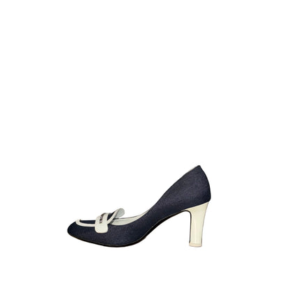 Vintage Ferragamo Denim Loafer Pumps-Gazelle Fashion and Style