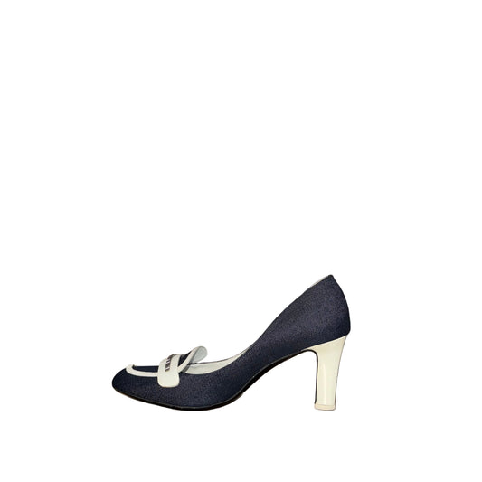 Vintage Ferragamo Denim Loafer Pumps-Gazelle Fashion and Style