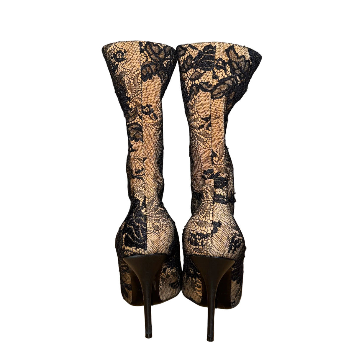 Balenciaga Floral Lace Boots $195-SHOES-Gazelle Fashion and Style