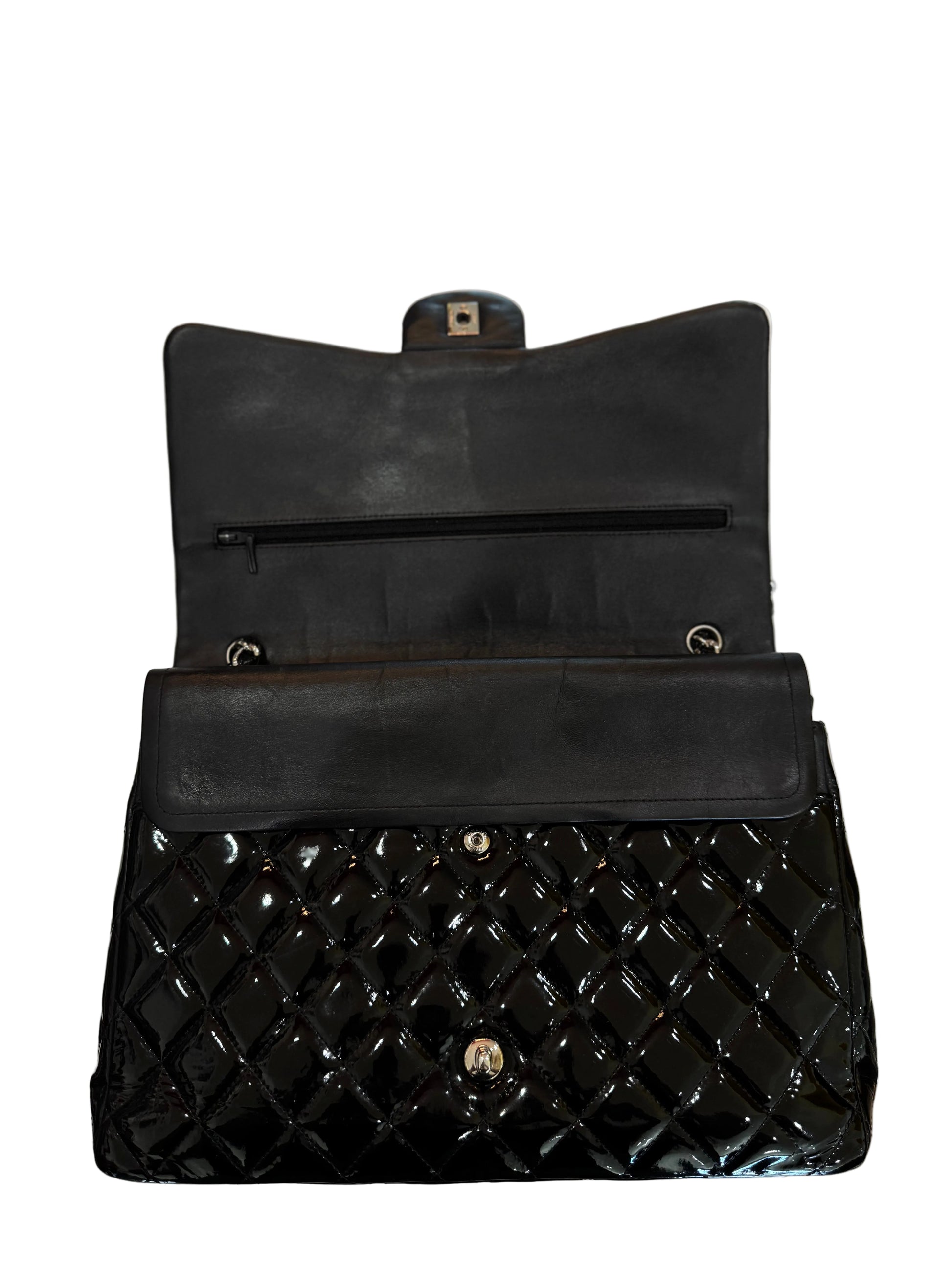 Chanel Maxi Quilted Double Flap Patent Leather-HANDBAGS-Gazelle Fashion and Style