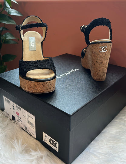 CHANEL 2023 Interlocking CC Logo Sandals