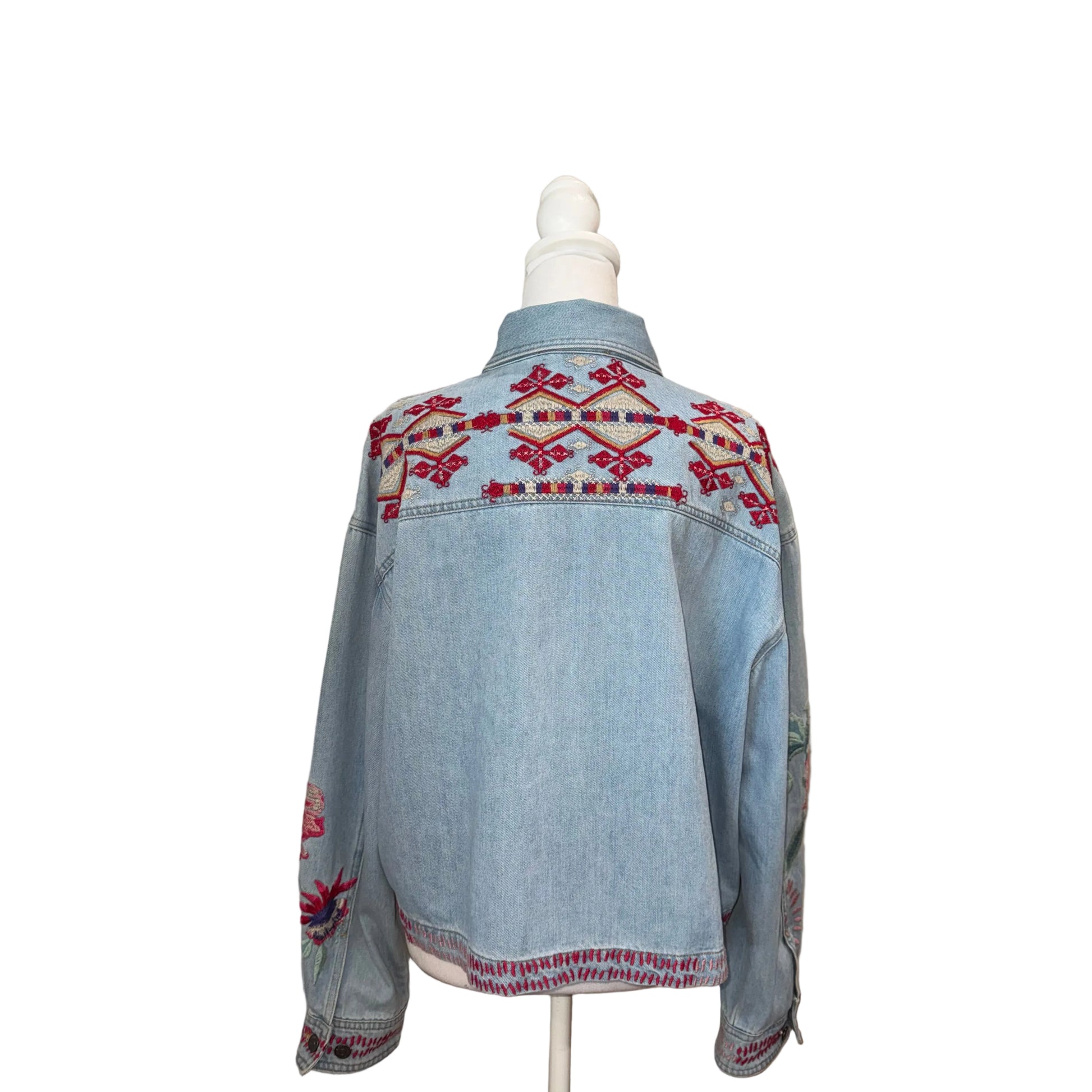 Johnny Was Talulla Cropped Denim Jacket-JACKETS-Gazelle Fashion and Style