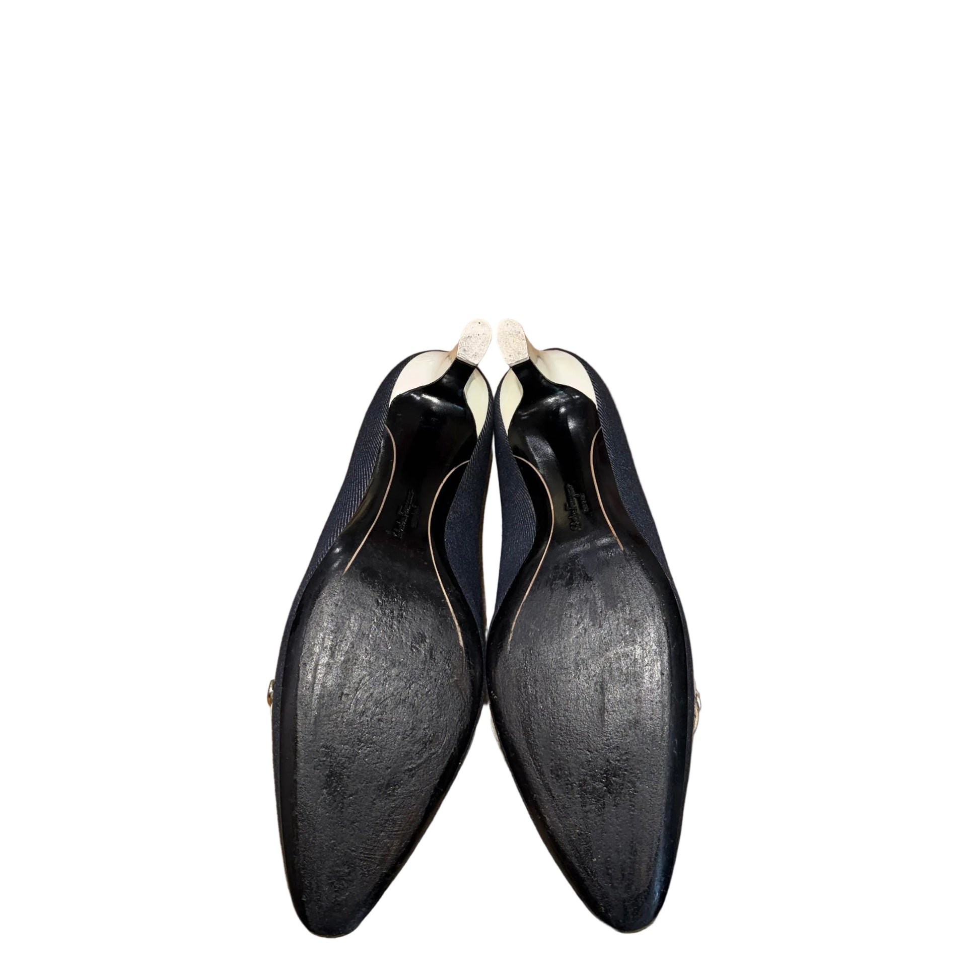 Vintage Ferragamo Denim Loafer Pumps-Gazelle Fashion and Style