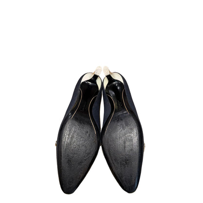 Vintage Ferragamo Denim Loafer Pumps-Gazelle Fashion and Style