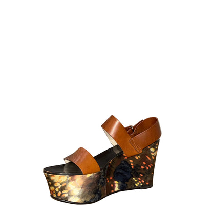 Vera Wang Lavender Floral Wedge Heels- Gazelle Fashion and Style 