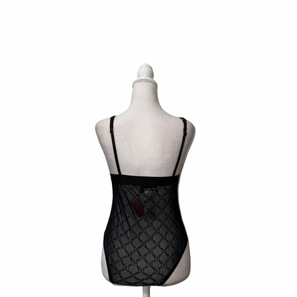 Gucci Sheer Black Bodysuit- Gazelle Fashion and Style 