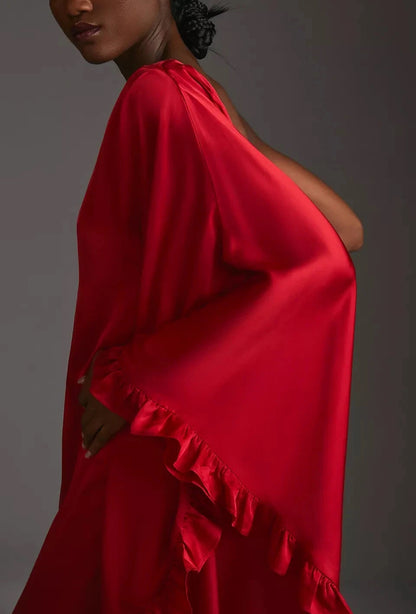 Anthropologie Hutch One-Shoulder Ruffled Dress-DRESS-Gazelle Fashion and Style