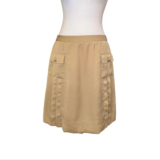 Tory Burch Tan Midi Skirt-SKIRT-Gazelle Fashion and Style