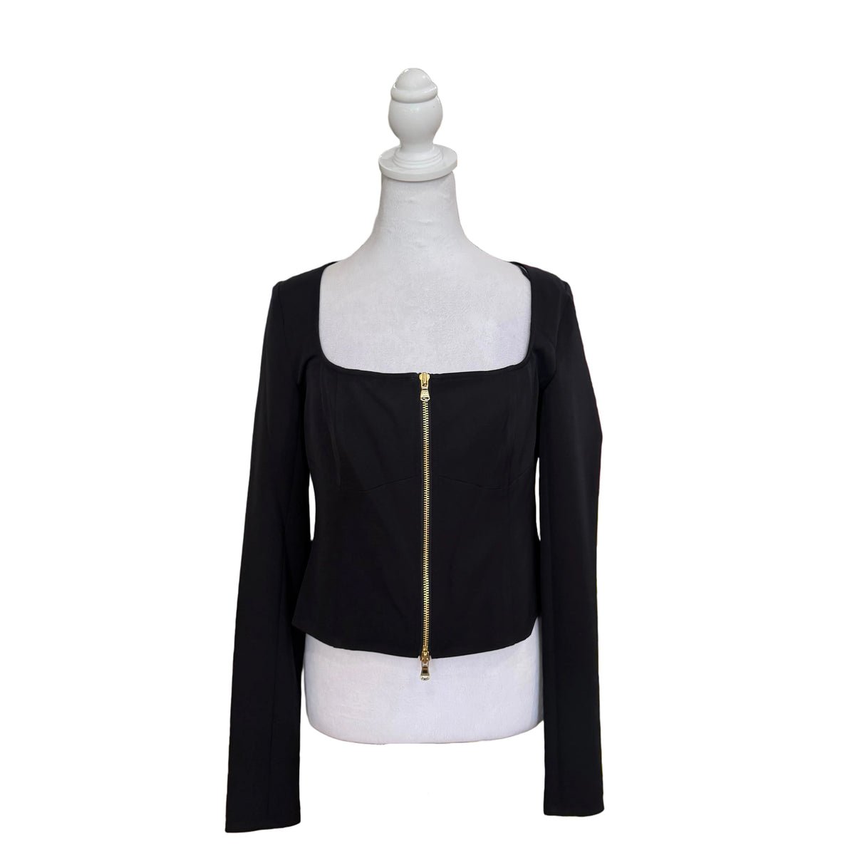 L'AGENCE Black Long Sleeve Top-TOPS-Gazelle Fashion and Style