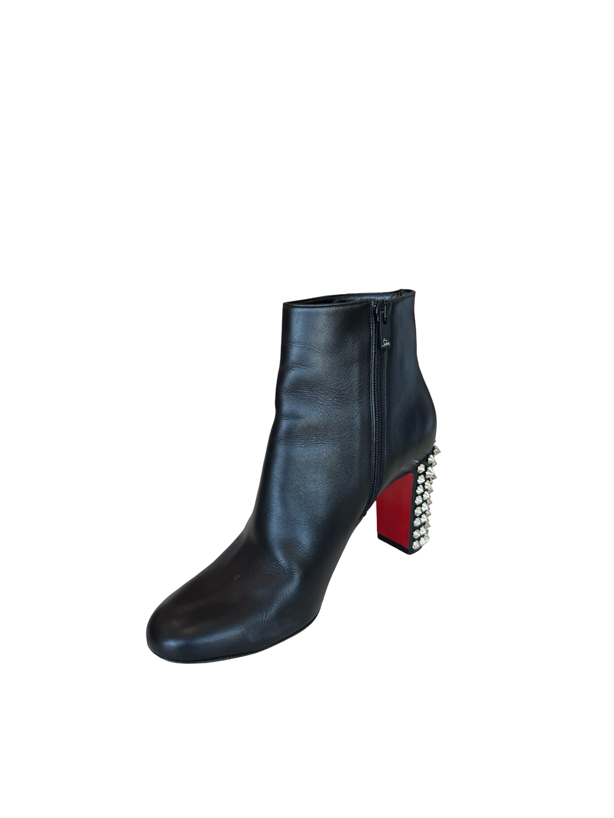 Christian Louboutin Leather Studded Ankle Boots-BOOT-Gazelle Fashion and Style