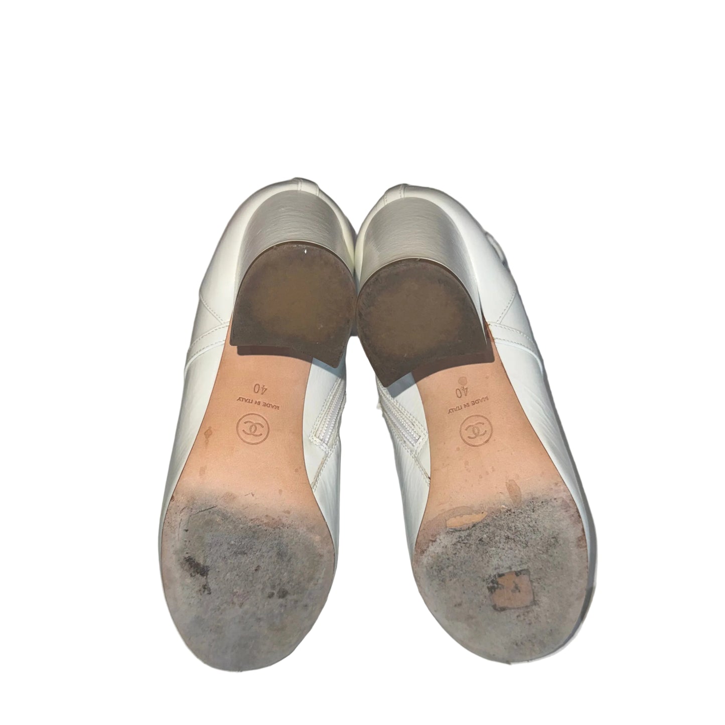 Chanel White Booties- Gazelle Fashion and Style 
