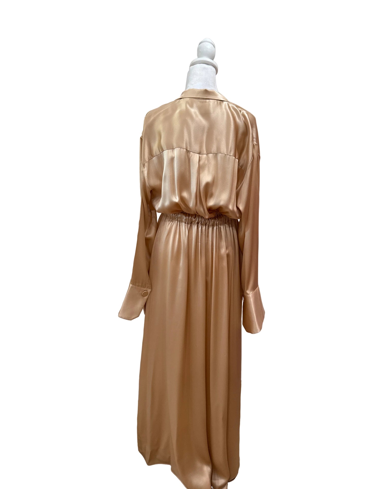Elegant Satin Long Dress-DRESS-Gazelle Fashion and Style