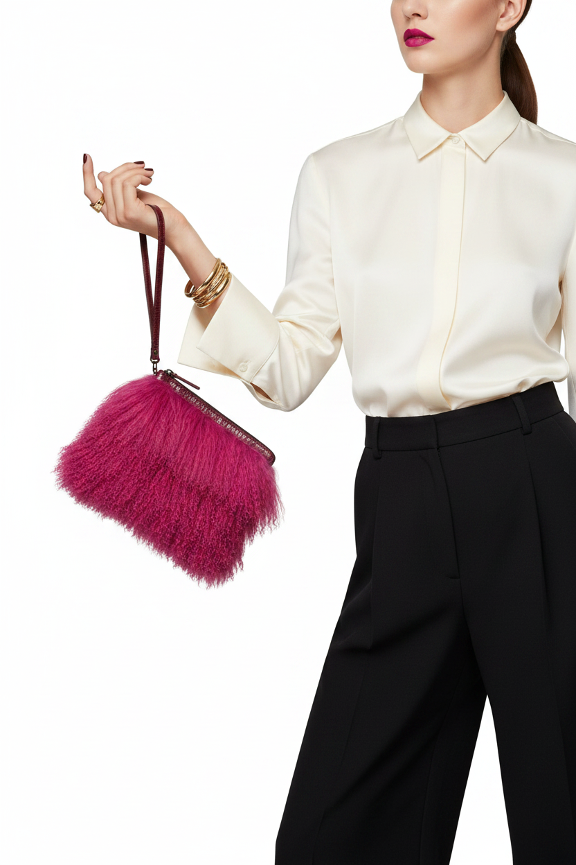 Patricia Nash Faux Fur Leather Wristlet- Gazelle Fashion and Style 