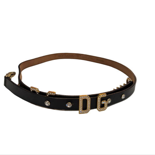 Dolce Gabbana Diamond Belt-Accessories-Gazelle Fashion and Style