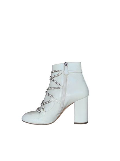 Chanel White Booties- Gazelle Fashion and Style 
