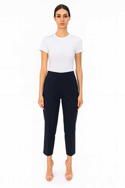 Piazza Sempione Navy Pant-Pants-Gazelle Fashion and Style