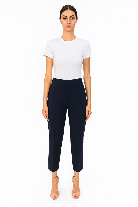 Piazza Sempione Navy Pant-Pants-Gazelle Fashion and Style
