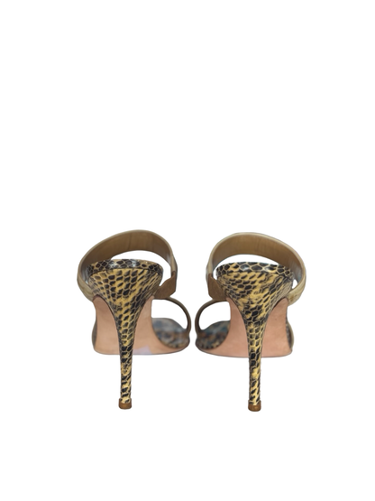 Manolo Blahnik Snakeskin Mule Heels-SHOES-Gazelle Fashion and Style