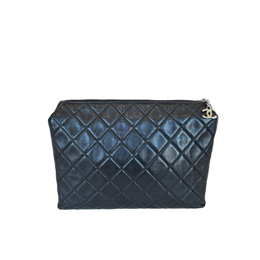 Chanel Lambskin Quilted Cosmetic Bag- Gazelle Fashion and Style 