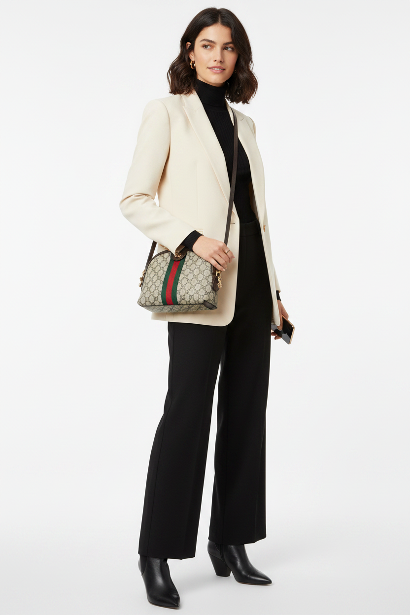 Gucci Supreme Small Ophidia Dome Shoulder Bag- Gazelle Fashion and Style 