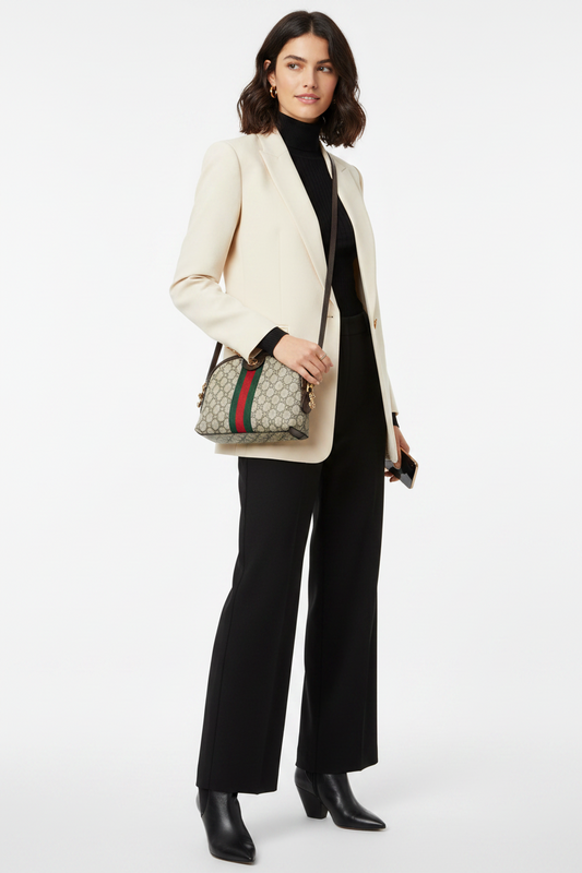 Gucci Supreme Small Ophidia Dome Shoulder Bag- Gazelle Fashion and Style 