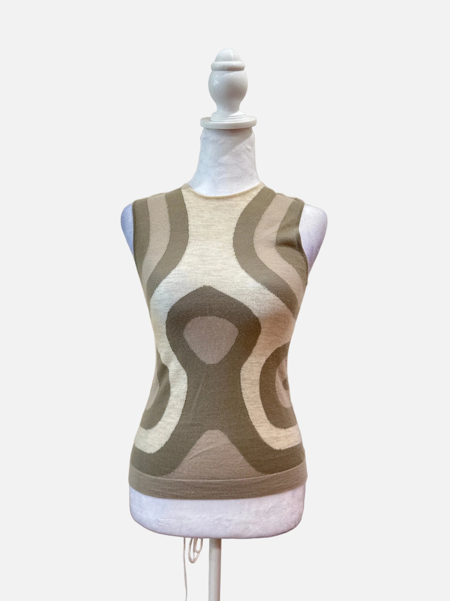 Alexander Brand Beige and Brown Patterned Top