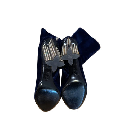Louis Vuitton Velvet Crystal Boots- Gazelle Fashion and Style 