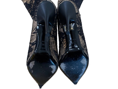 Balenciaga Floral Lace Boots $195-SHOES-Gazelle Fashion and Style
