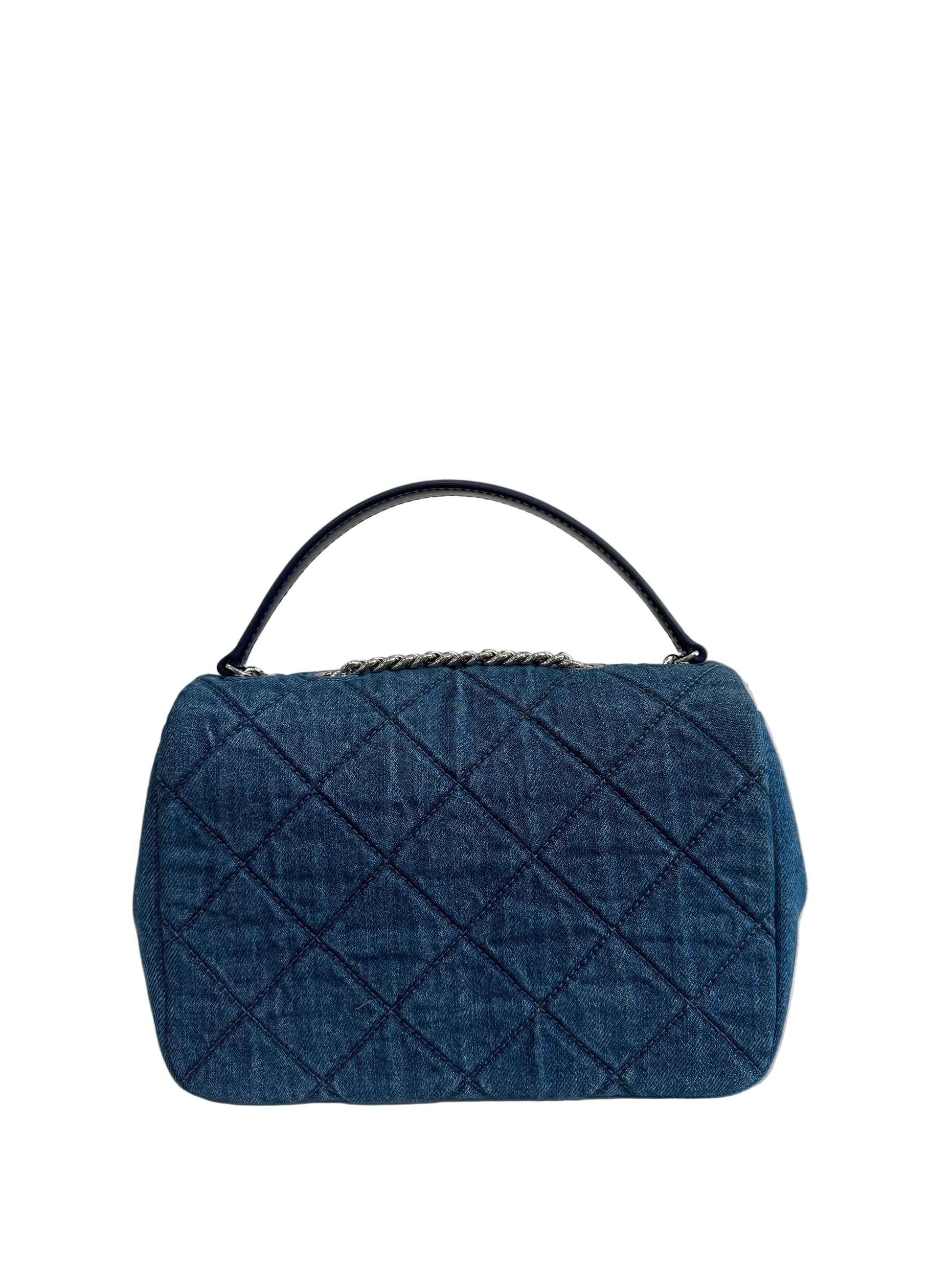 Tory Burch Small Willa Denim Shoulder Bag-HANDBAGS-Gazelle Fashion and Style