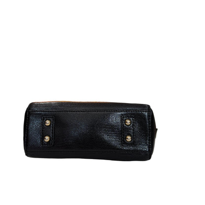 Dooney & Bourke Black Lizard-Embossed Handbag-HANDBAGS-Gazelle Fashion and Style