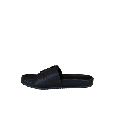 YSL Black Leather Sandals- Gazelle Fashion and Style 
