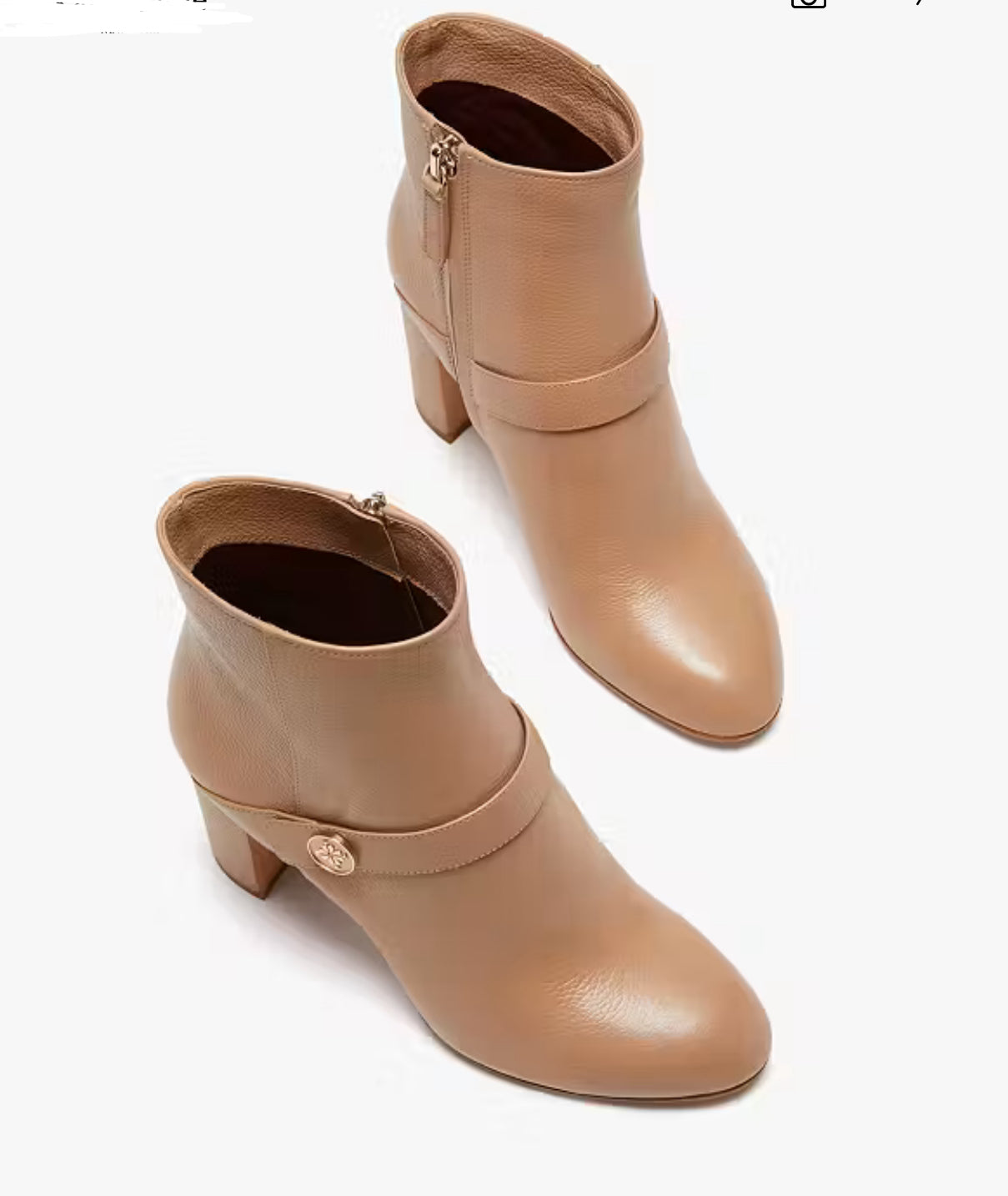 Kate Spade New York Pebbled Leather Beige Heeled Ankle Boots-SHOES-Gazelle Fashion and Style