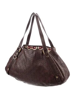 Gucci Guccissima Medium Abbey Shoulder Bag Chocolate