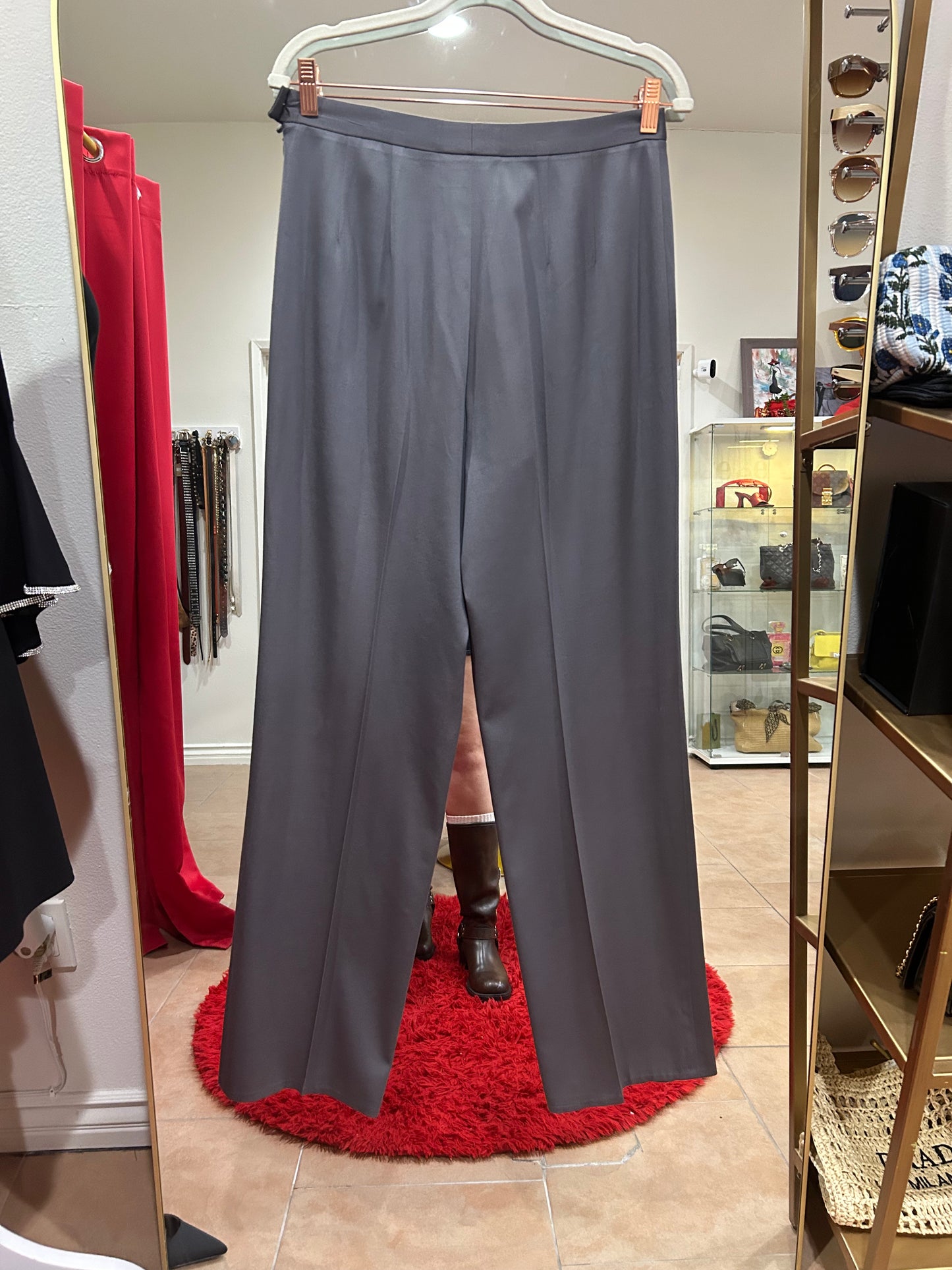 MaxMara Grey Wool Pant- Size 10 $75-Pants-Gazelle Fashion and Style