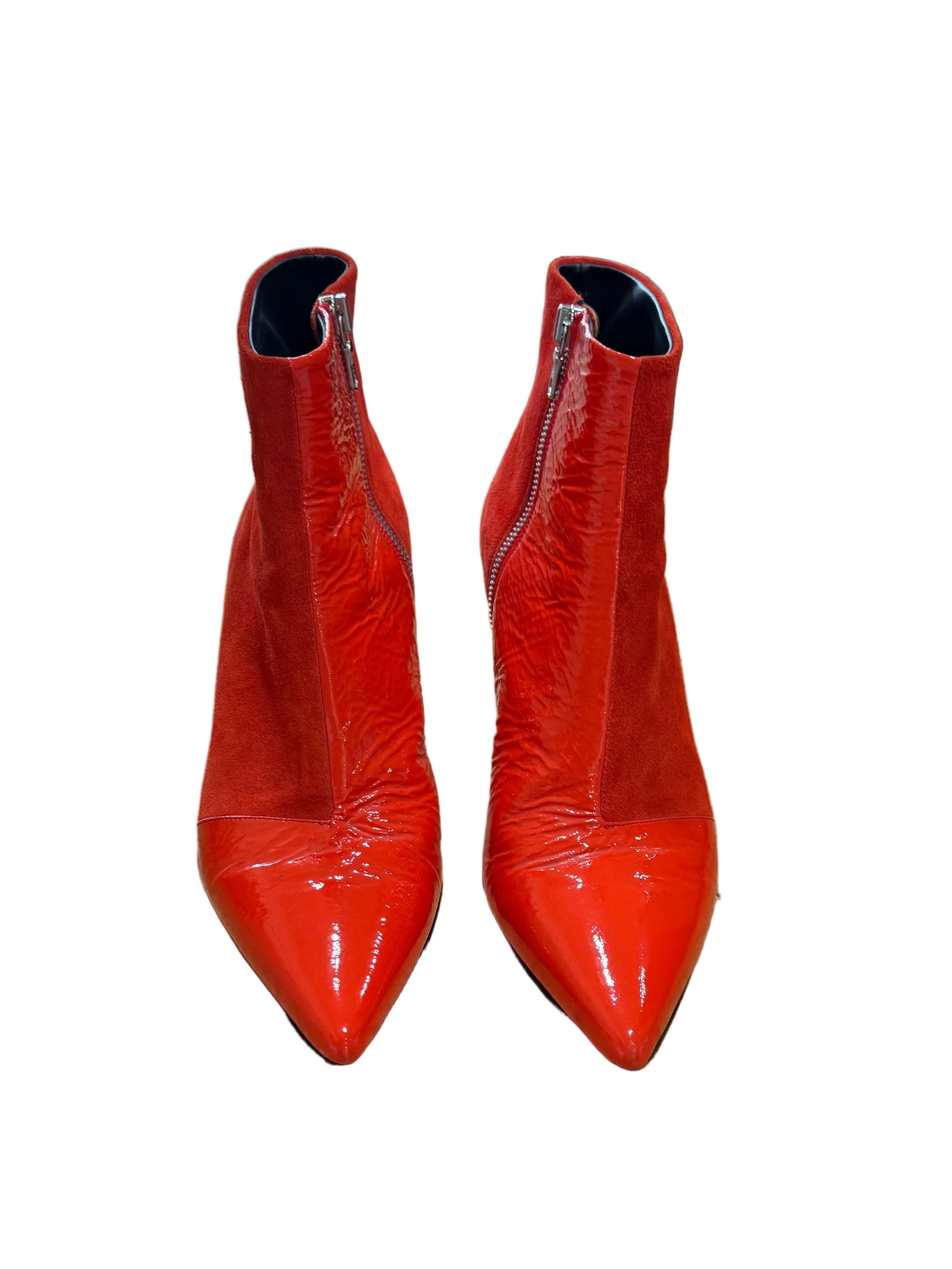 Rag & Bone Orange Suede and Patent Leather Ankle Boots-BOOT-Gazelle Fashion and Style