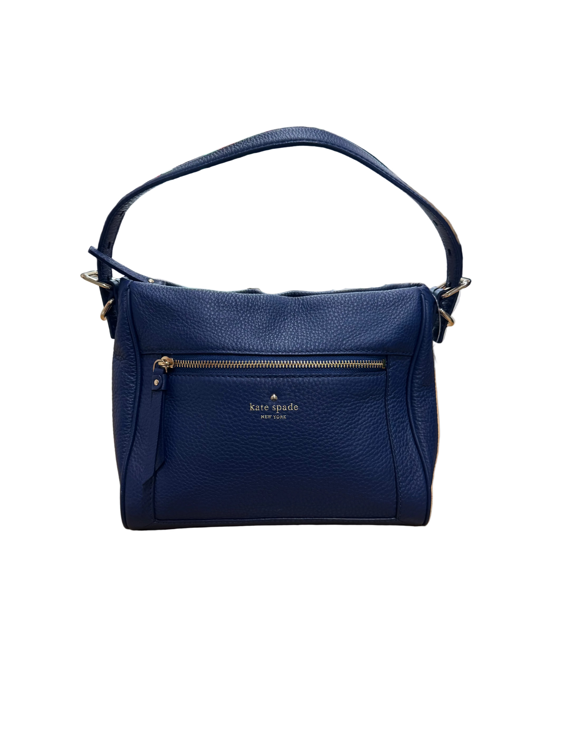 Kate Spade New York Cobble Hill Small Harris Laguna Blue Leather Satchel Crossbody Handbag-HANDBAGS-Gazelle Fashion and Style