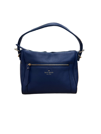 Kate Spade New York Cobble Hill Small Harris Laguna Blue Leather Satchel Crossbody Handbag-HANDBAGS-Gazelle Fashion and Style