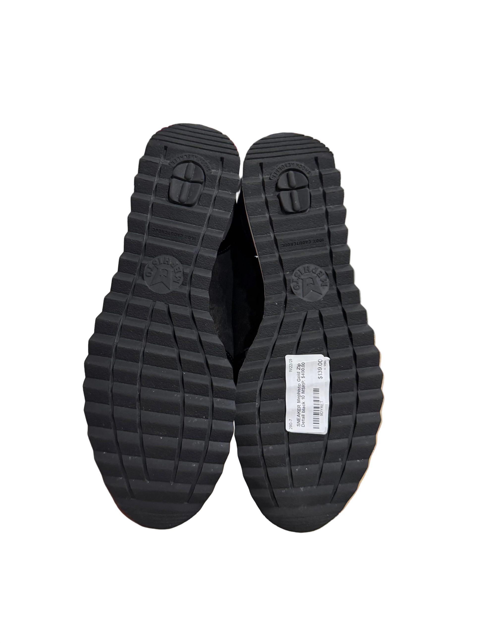 Mephisto Black Sneakers with Zip Details-SNEAKER-Gazelle Fashion and Style