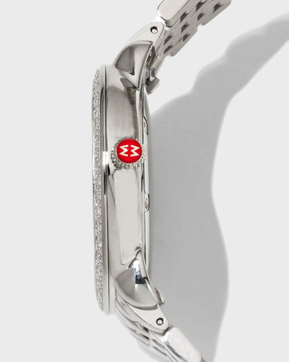 Michele Serein 12 Small Petite Silver Diamond Watch-WATCH-Gazelle Fashion and Style