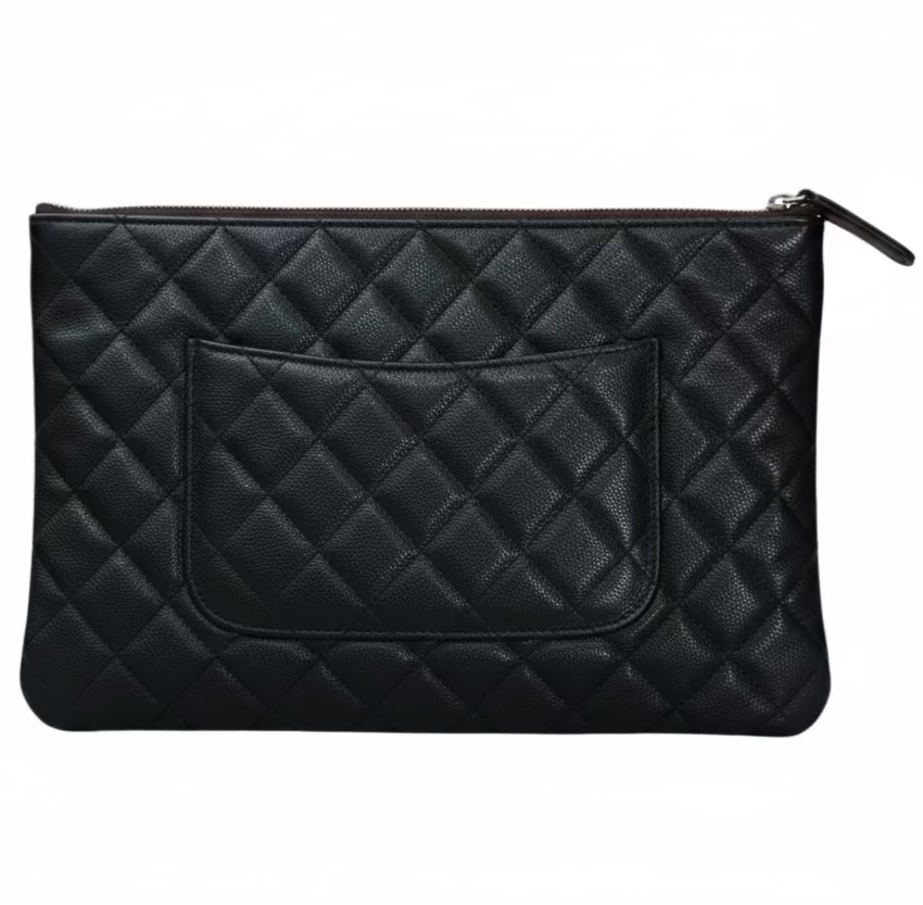 Chanel Black Quilted Leather Clutch-HANDBAGS-Gazelle Fashion and Style