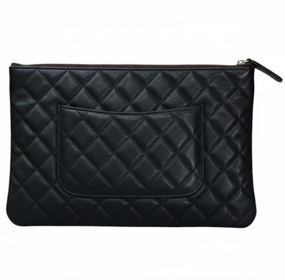 Chanel Black Quilted Leather Clutch-HANDBAGS-Gazelle Fashion and Style