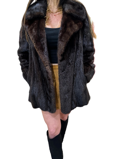 Custom-Made Brown Mink Coat-JACKETS-Gazelle Fashion and Style