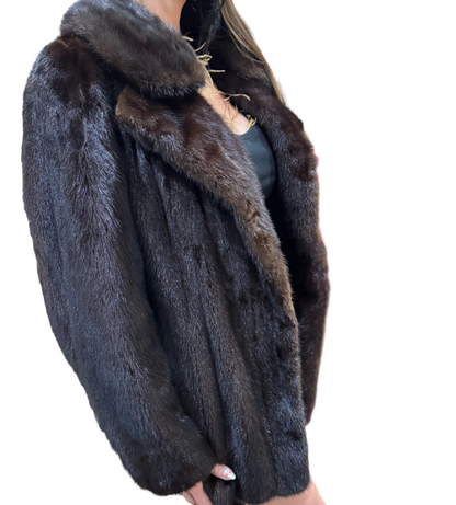 Custom-Made Brown Mink Coat-JACKETS-Gazelle Fashion and Style