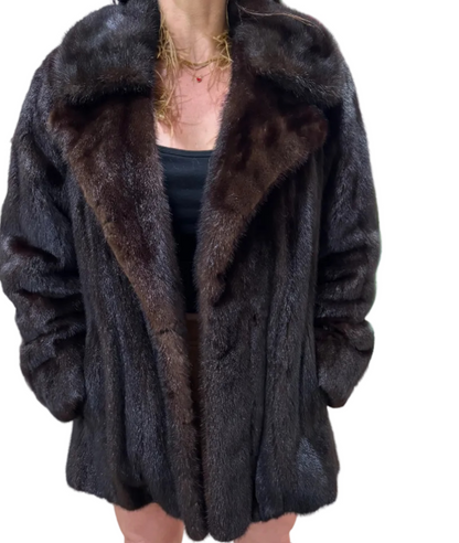 Custom-Made Brown Mink Coat-JACKETS-Gazelle Fashion and Style