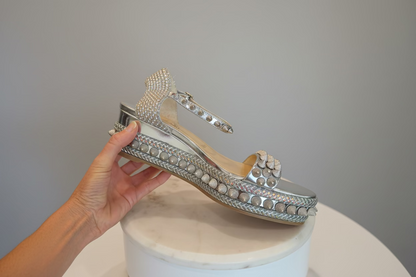 Christian Louboutin Cordorella 60-SHOES-39-Silver-Excellent-Gazelle Fashion and Style