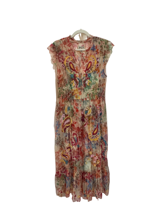 Johnny Was Mazzy Tie Floral Dress-DRESS-Gazelle Fashion and Style