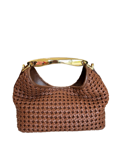 Elleme Small Boomerang Woven Leather Handbag-HANDBAGS-New-Gazelle Fashion and Style