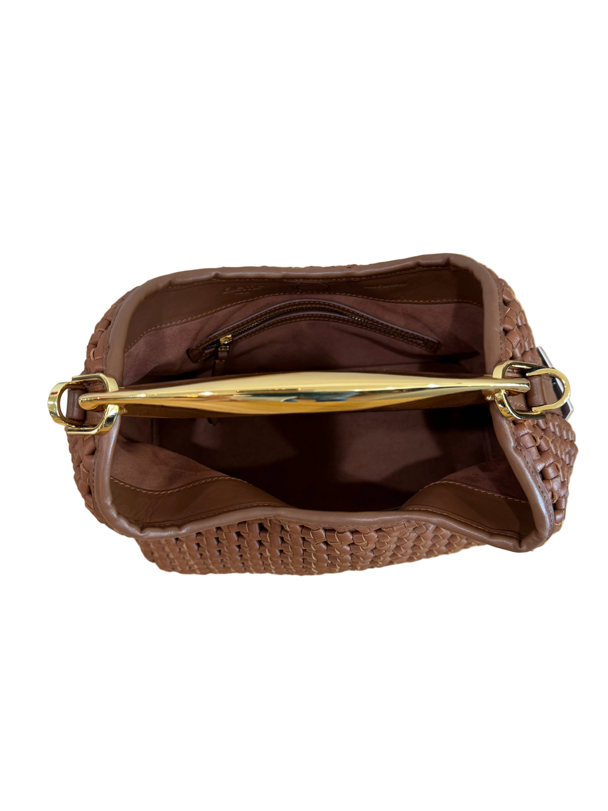 Elleme Small Boomerang Woven Leather Handbag-HANDBAGS-Gazelle Fashion and Style