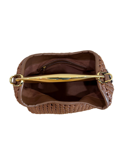 Elleme Small Boomerang Woven Leather Handbag-HANDBAGS-Gazelle Fashion and Style